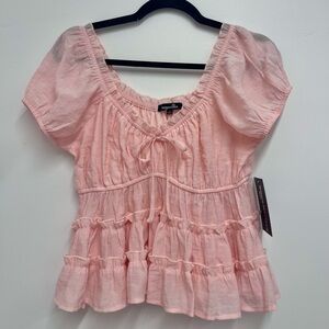 Puff Sleeve Tiered Babydoll Top